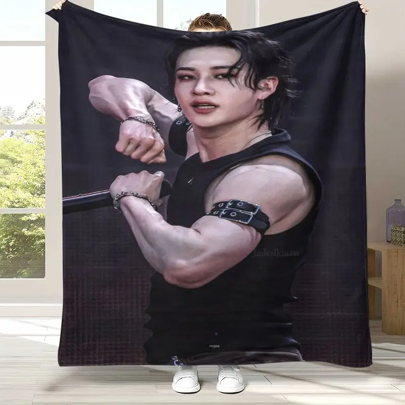 SK Korean B-Bangs C-Chans Star Chk Chk Boom Flannel Throw Blanket,Cozy Warm Blanket for Bed,Sofa,Living Room,Camping,Home Decor