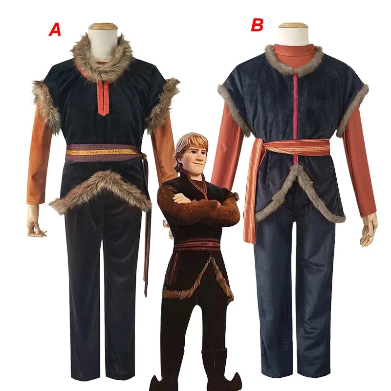2025 nuevos disfraces de Frozen Cosplay disfraz de Halloween Kristoff chaqueta camisa pantalones cinturón traje adulto Unisex conjunto Hallowe ♥ ★ ♥ ☆ ❤