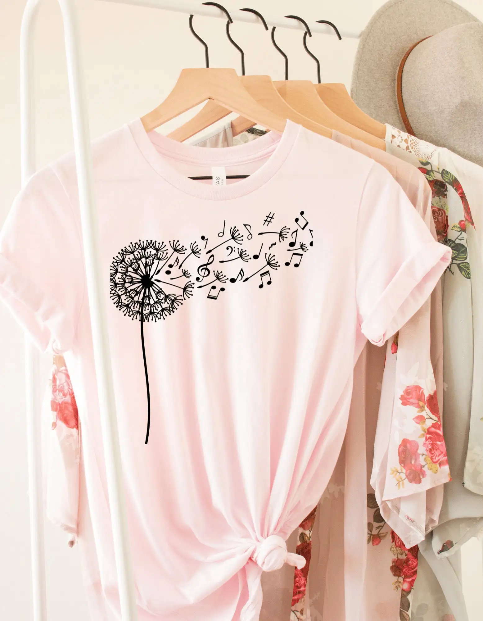 Dandelion Music T Shirt Flower Notes Lovers Teacher For Lover