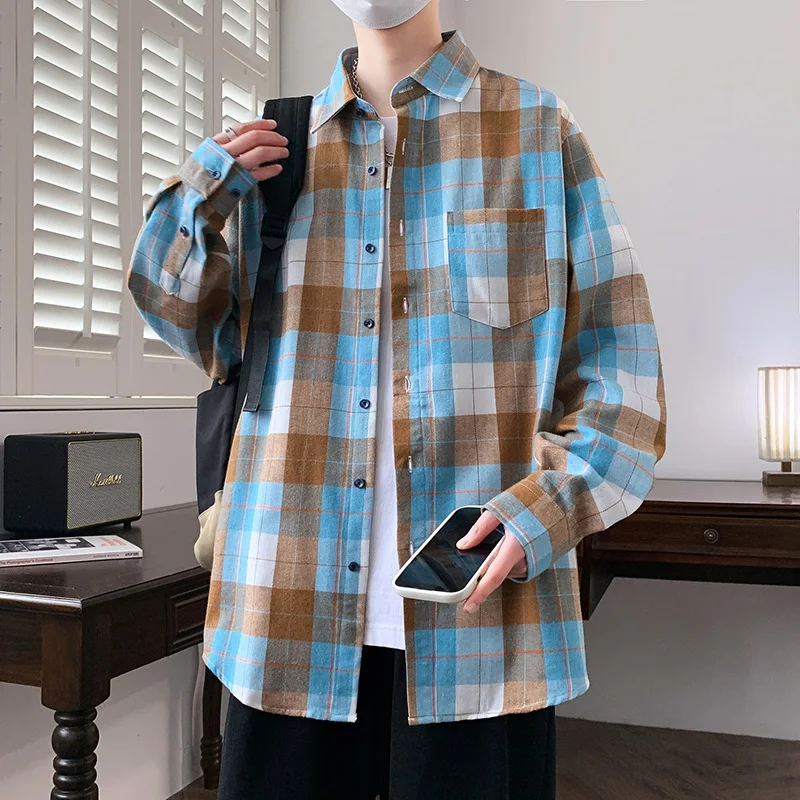 

Casual Long Sleeve Shirt Men's Streetwear Fashion Blouse Streetdress Hombre Male Clothing Summer Camisa Men's Shirts New Youth