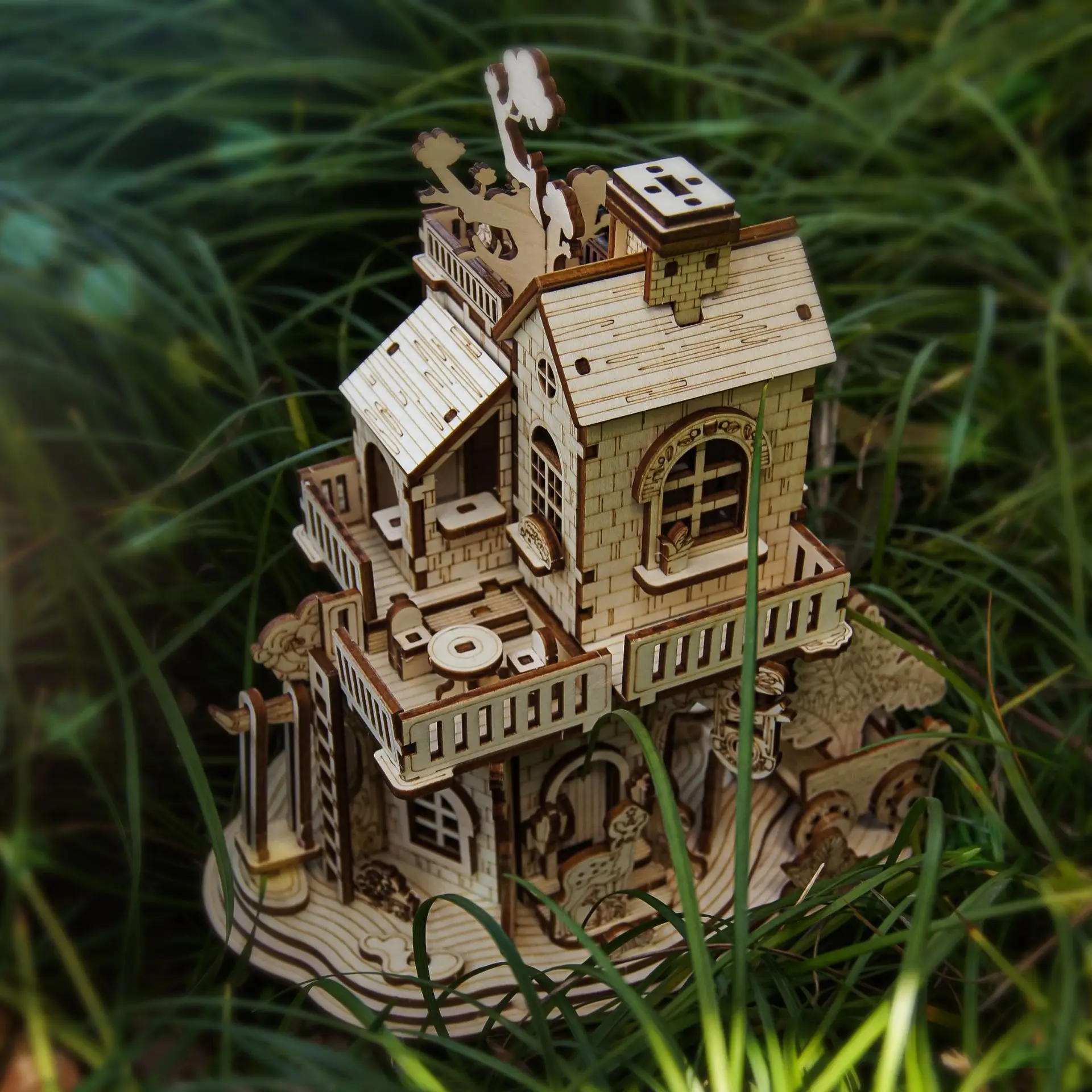 

LKAPOPO 3D Модель деревного дома Пазл | Трансграничная образовательная игрушка своими руками | 3D стерео лобзик | Подарок на день рождения ручной работы для детей