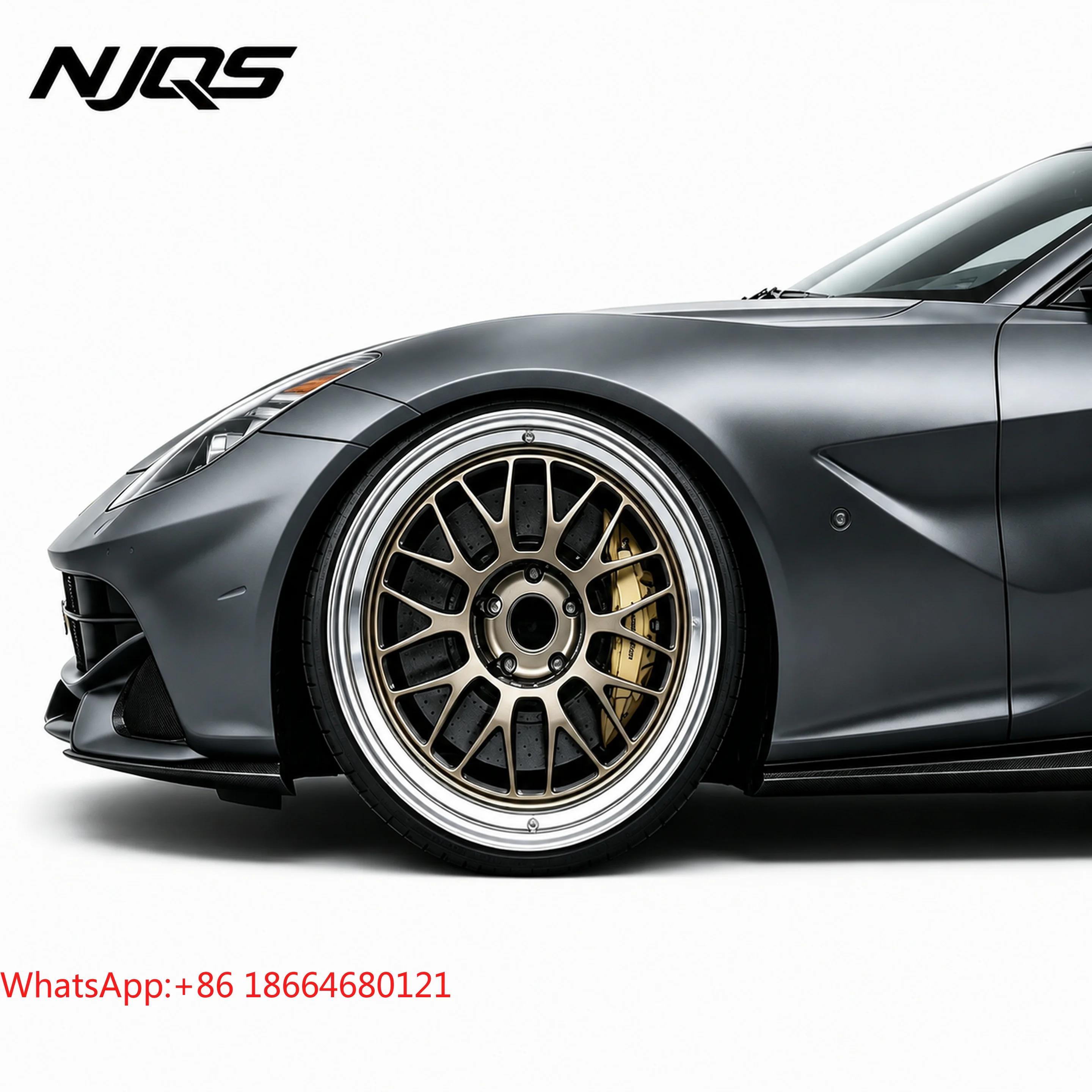 NJQS Forged Wheels Custom 2 Pieces 17-20 Inch Red Spoke Black Lip 5x120 5x114.3 LuxuryF20,F30,F35,G20,G30,E90,E60,F10,F15,G05