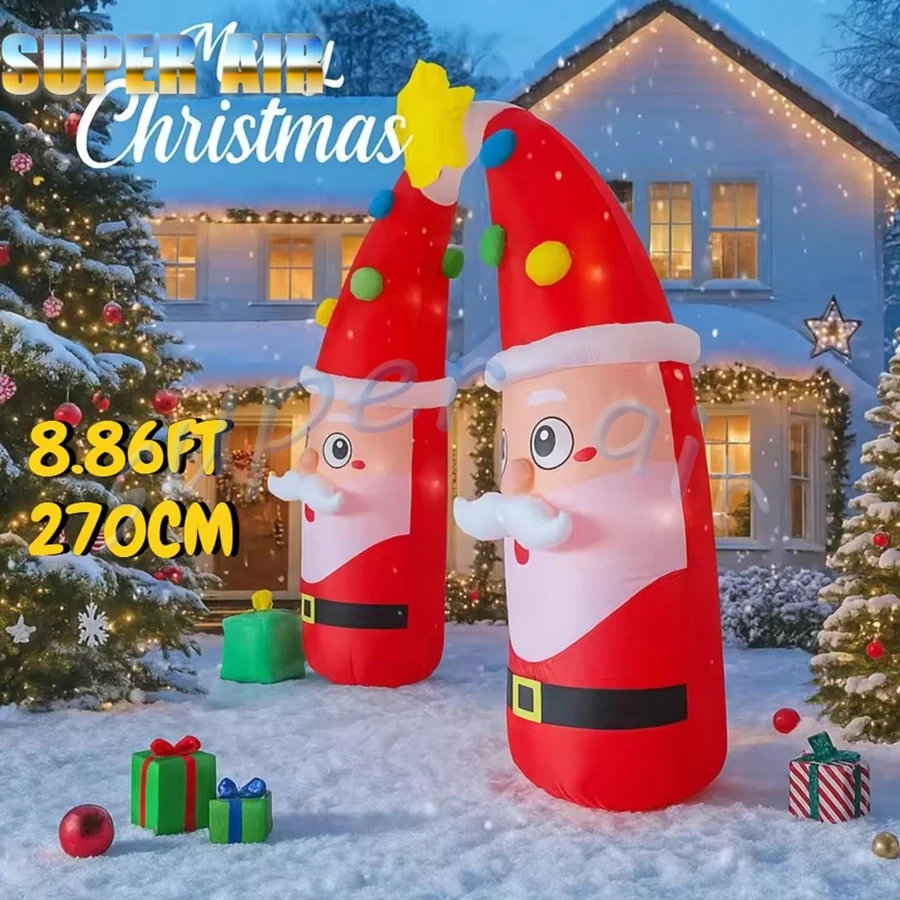 ของตกแต่งบ้านรูปซานตาคลอสเป่าลม ผลิตในจีน ของเล่นประดับตกแต่งคริสต์มาสกลางแจ้ง ของขวัญเทศกาลคริสต์มาส