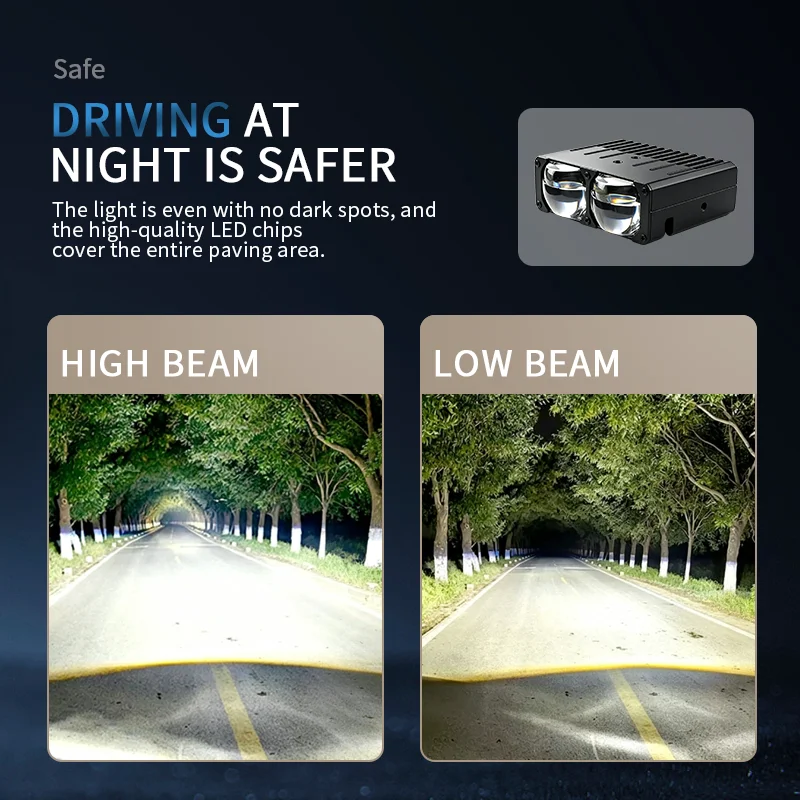 12‑24V Car Grille & Motorcycle Spot Work Light, High Lumen Shock‑Resistant Auxiliary Driving Lamp for Truck SUV ATV UTV