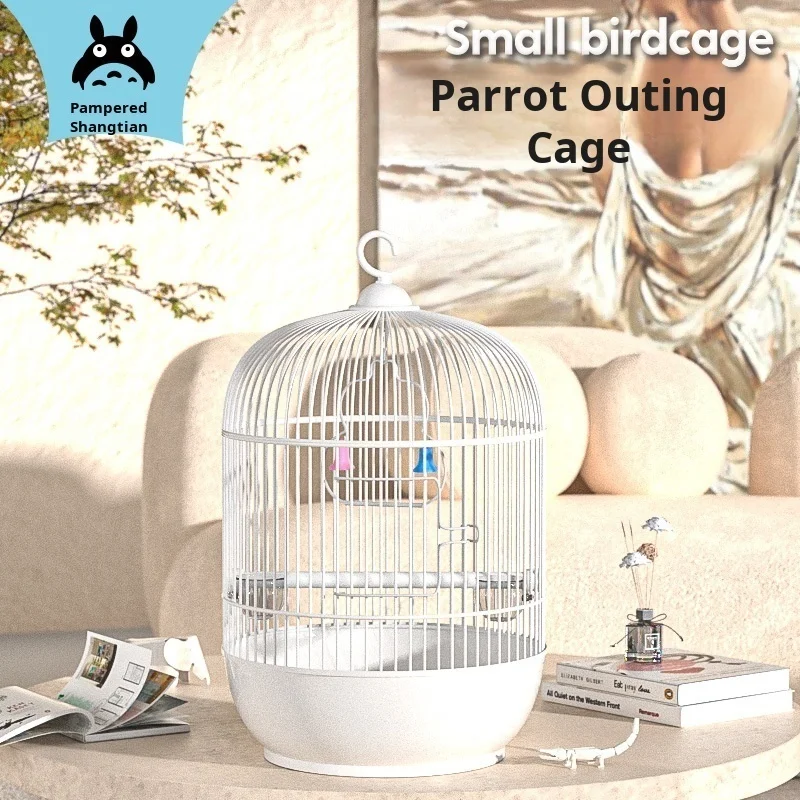 Parrot Handheld Portable Takeaway Cage Budgerigar Cage Round Ornamental Takeaway Cage