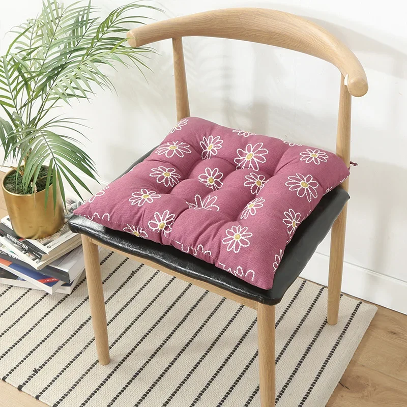 40x40cm Craft Chair Cushion Pads Daisy Print Dining Kitchen Office Chair Seat Cushion with Ties Durable Cotton Chaircushion