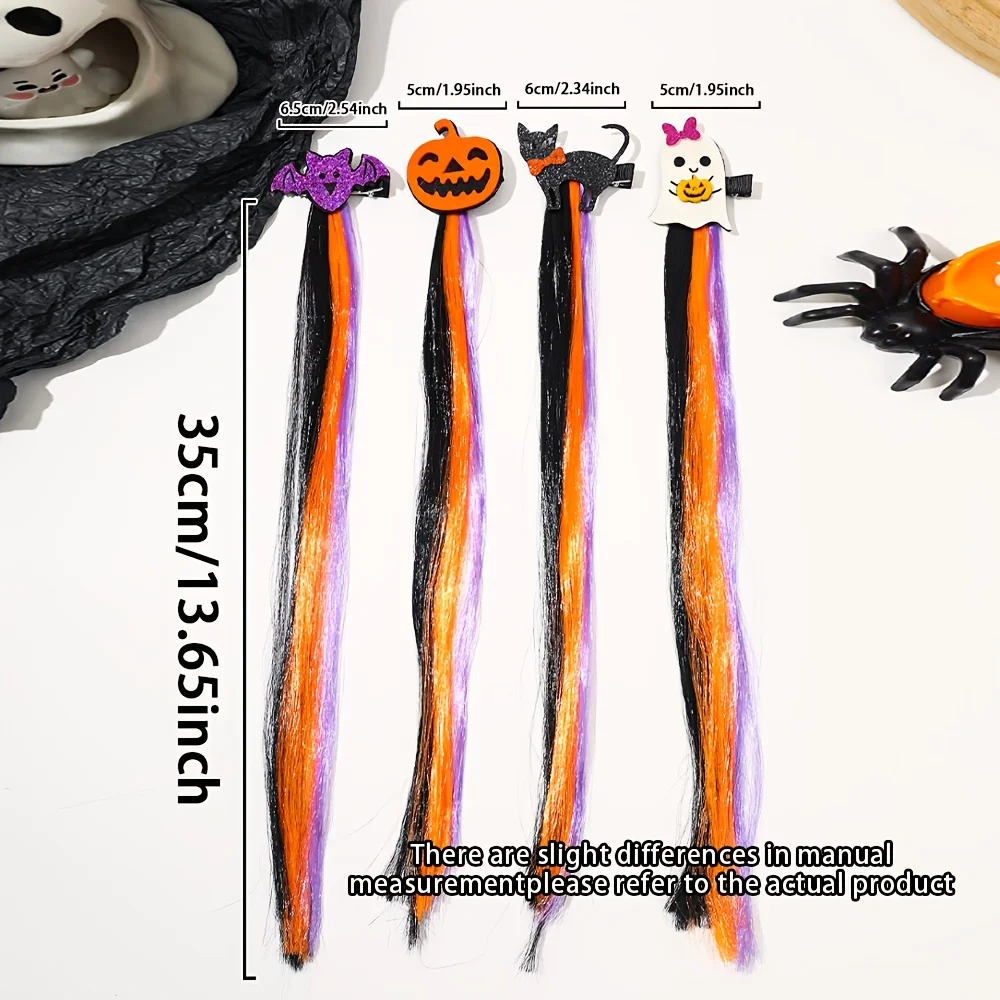 4 Pcs Decorate and Brighten Your Look with Bats and Pumpkins. Funny Cat and Ghost Atmosphere. Halloween Gifts for Girls