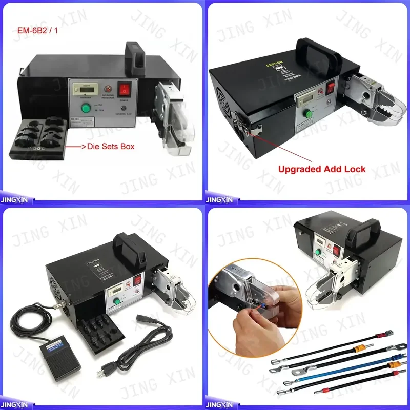 custom for EM-6B2 EM-6B1 Automatic Electric Wire Terminal Crimping Tool 0.25-10mm2 Interchangeable Dies Cable Crimper 110V