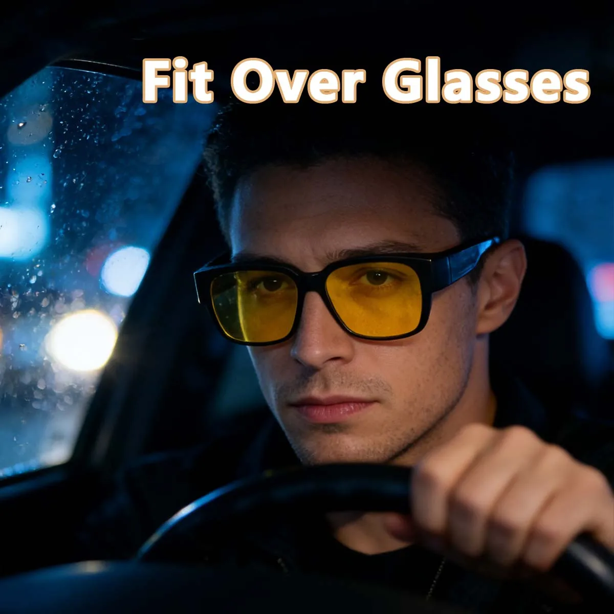 1 Stück Nachtfahrbrille für Männer und Frauen, Scheinwerferbrille zum Fahren bei Nacht, Blendschutz T02