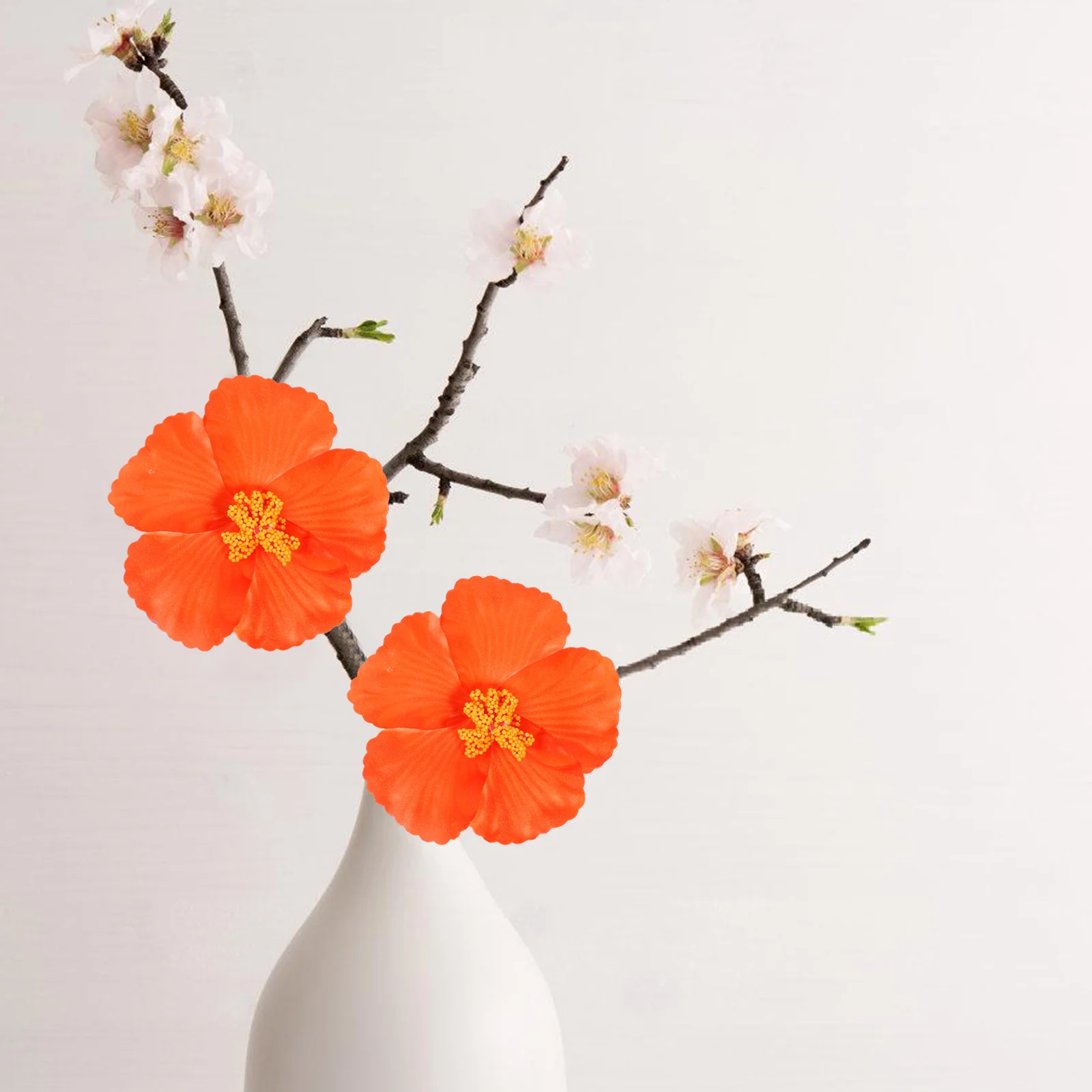 

10 Pcs Artificial Flowers Faux Hibiscus Decorative Fake Decoration Tropical Eva Heads