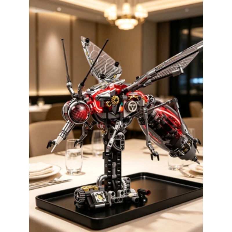 Creative 747PCS Mechanical Mosquito Building Blocks Model, Tech‑Style Assembly Ornament, , Collectible Souvenir, Party Favor