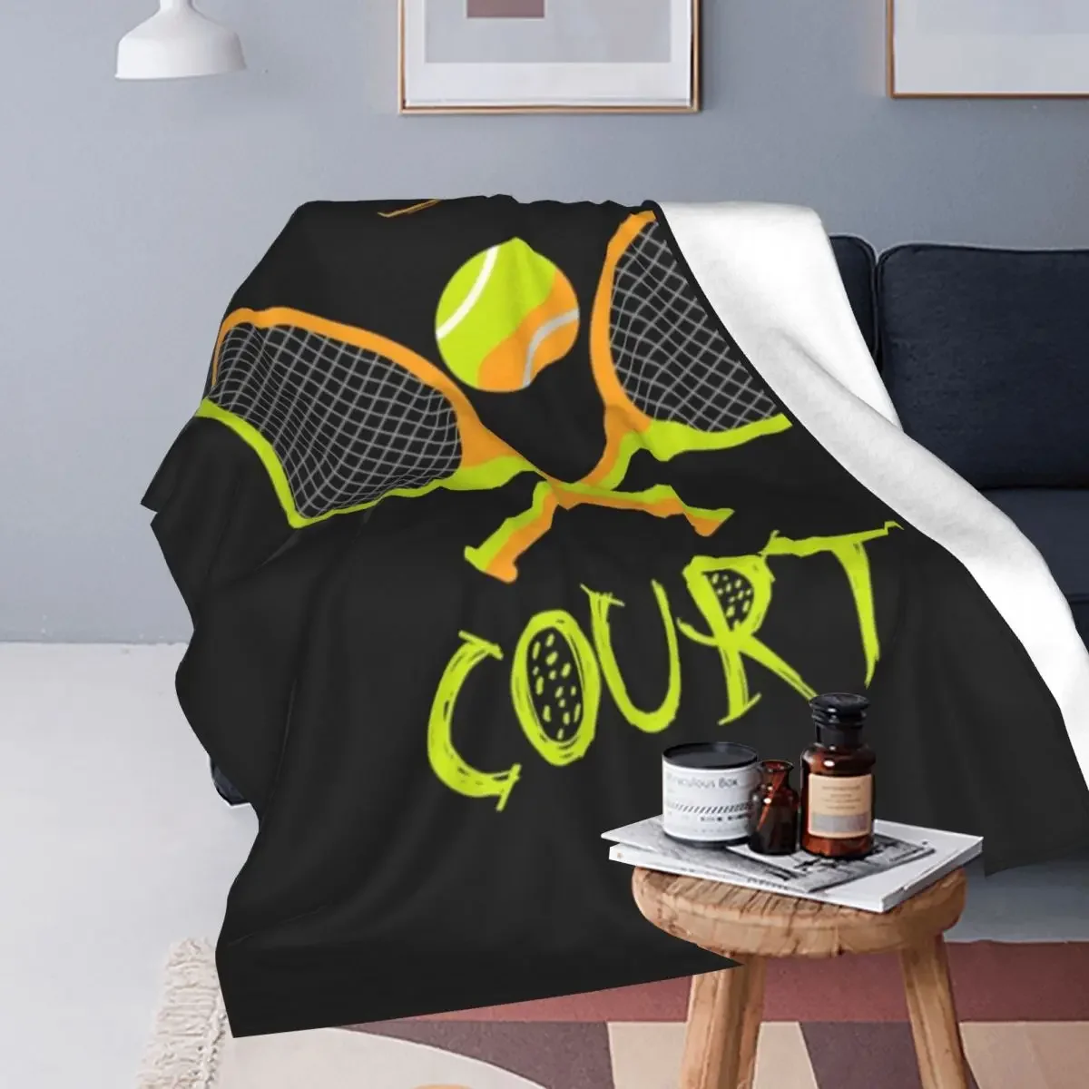 See You In Court Tennis Lover Gift Blankets Soft Warm Flannel Throw Blanket Plush for Bed Living room Picnic Travel Home Couch