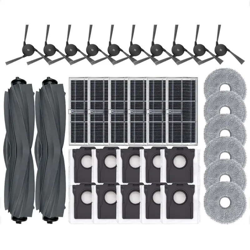 

Запасные части для робота-пылесоса Dreame X40 Ultra / X40 Pro Ultra / S30 Pro Ultra: основная и боковые щетки, фильтр, тряпка для влажной уборки, мешок для сбора пыли.