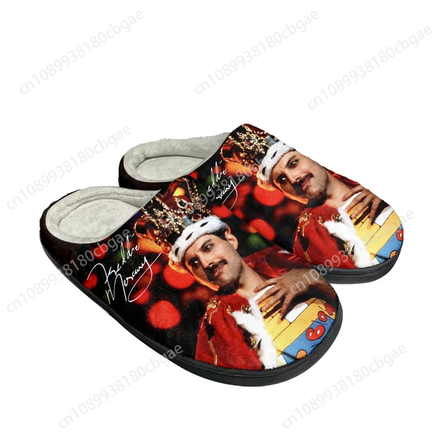 Freddie Mercury Home Cotton Slippers Mens Womens Plush Bedroom Casual DIY Keep Warm Shoes Thermal Indoor Slipper Customized Shoe