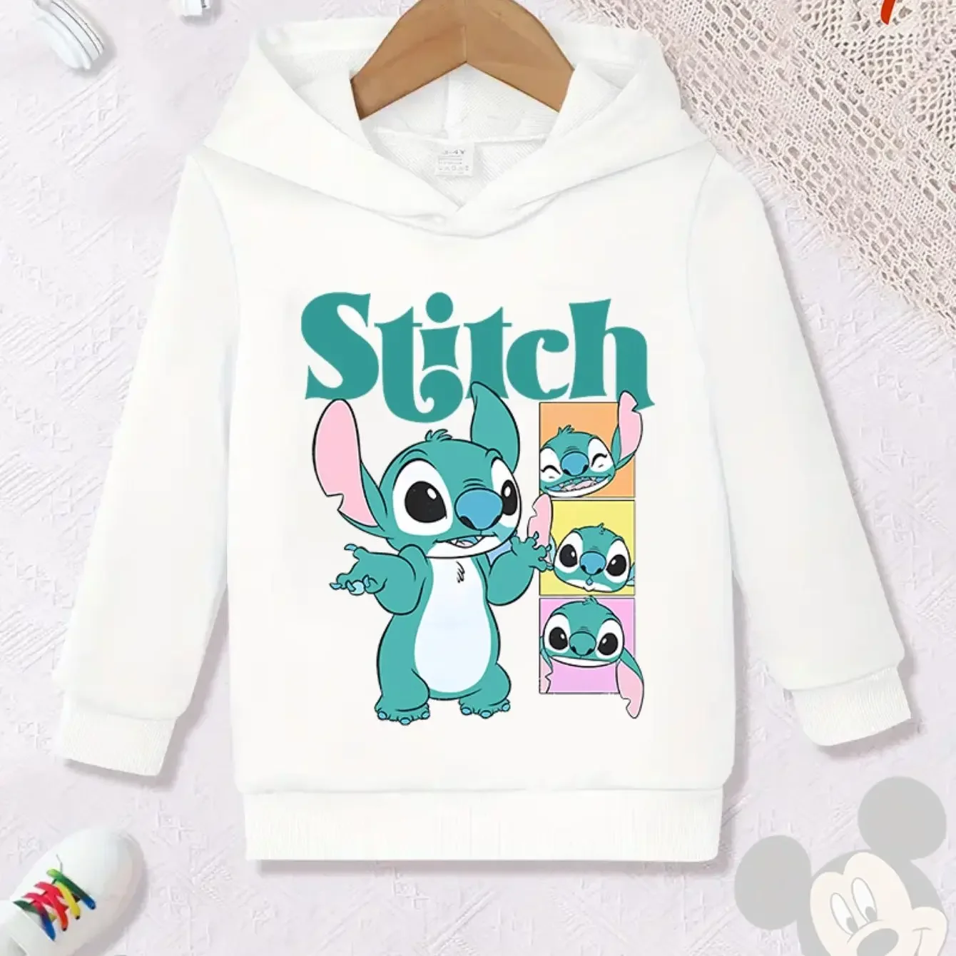 الإبداعية لطيف ديزني غرزة الأطفال مقنعين البلوز صبي فتاة الخريف الشتاء اليومية في الهواء الطلق عطلة عادية الدافئة لينة رياضية