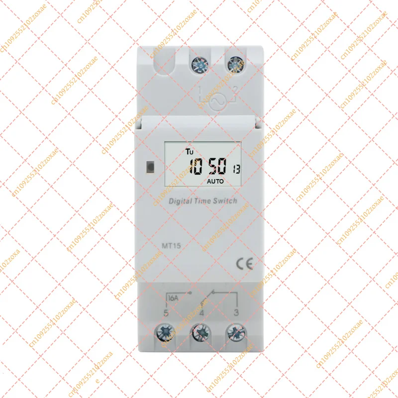 MT15 Din Rail LCD Weekly Programmable Timer Relay 16A 220V 250V Digital Time Switch