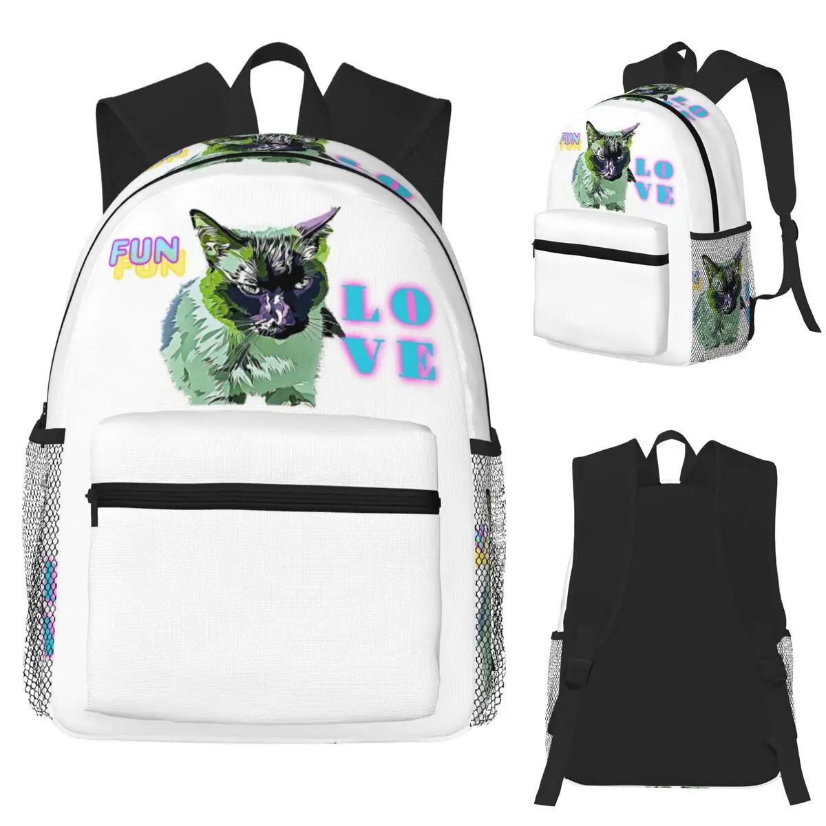 

Fun Loving Cat Student Backpack School Bag Hiking Travel Daypack for Men Women Fashion Bookbag Shoulder Bags