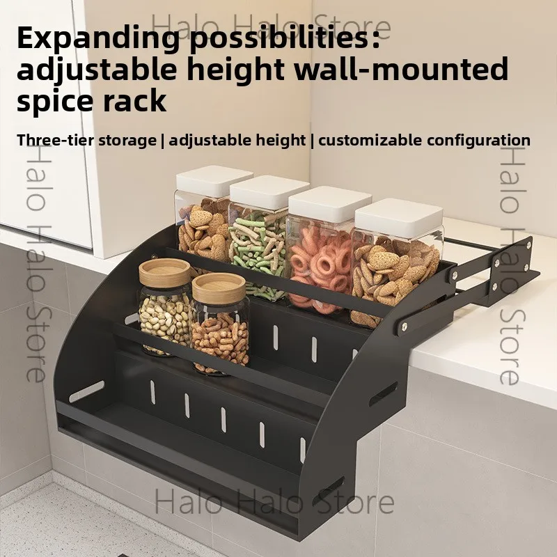 Kitchen Hanging Cabinet Lifting Basket Cabinet Pull-down Seasoning Products Hanging Cabinet Basket High