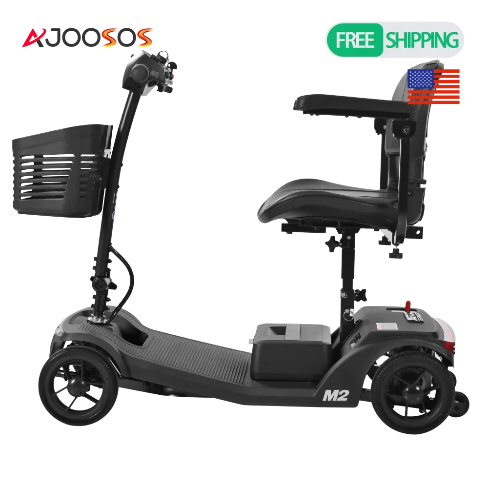 

Folding Mobility Scooter Long Range 250W 15 Miles Removable Battery Electric Scooter 330lbs Capacity LED Headlight for Adults