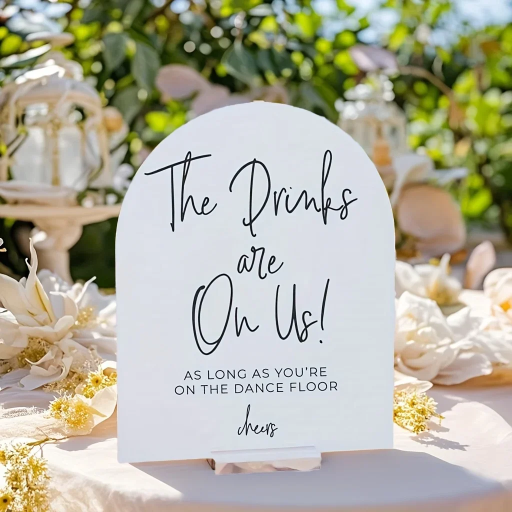 1pc Modern Simple Crystal Wedding Sign - 