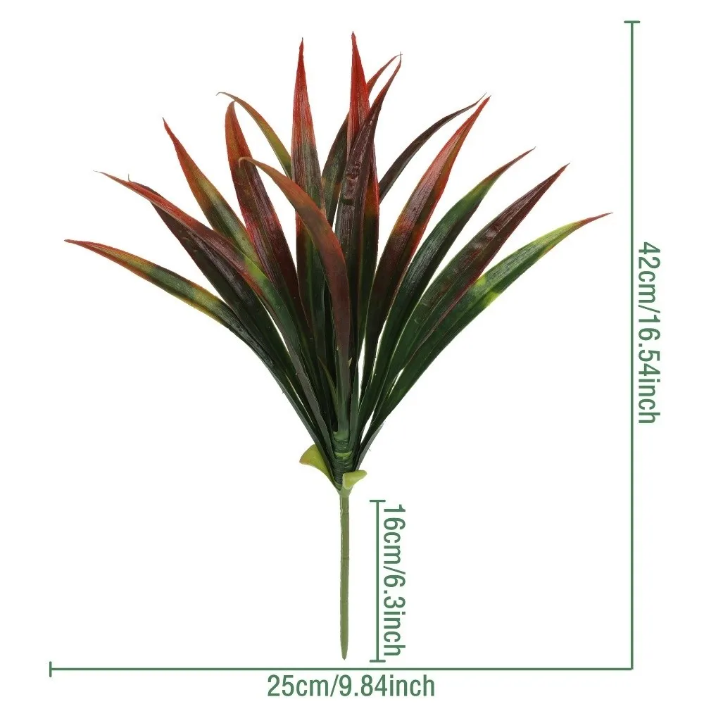 Gartenbau 42cm Künstliche Orchideenblätter Simulation DIY Künstliche Gladiolen Plastik Grüne Künstliche Spinnenpflanze Party – Detail 1