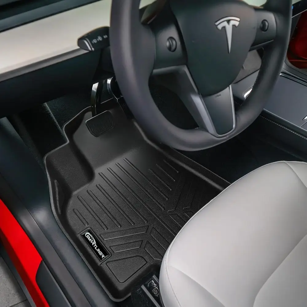 All Weather Custom Fit 2 Rows Floor Mat Liner Set Compatible with 2020-2025 Tesla Model Y