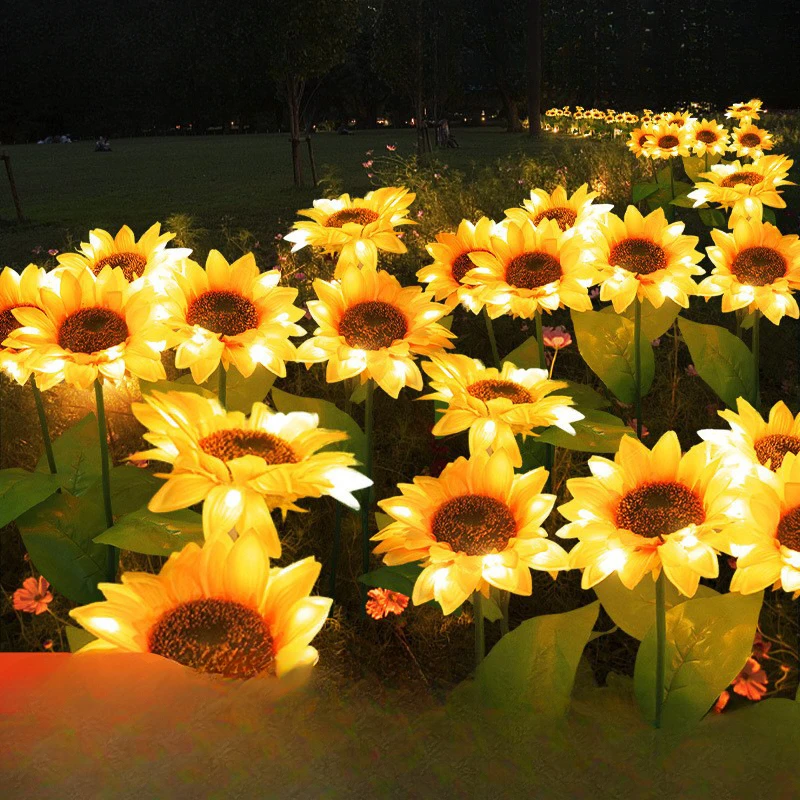 Solar EnergyledLight-Emitting Sunflower Lamp Rose Sea Outdoor Scenic Spot Park Mall Beautiful Furnishings Decoration Ground Lamp