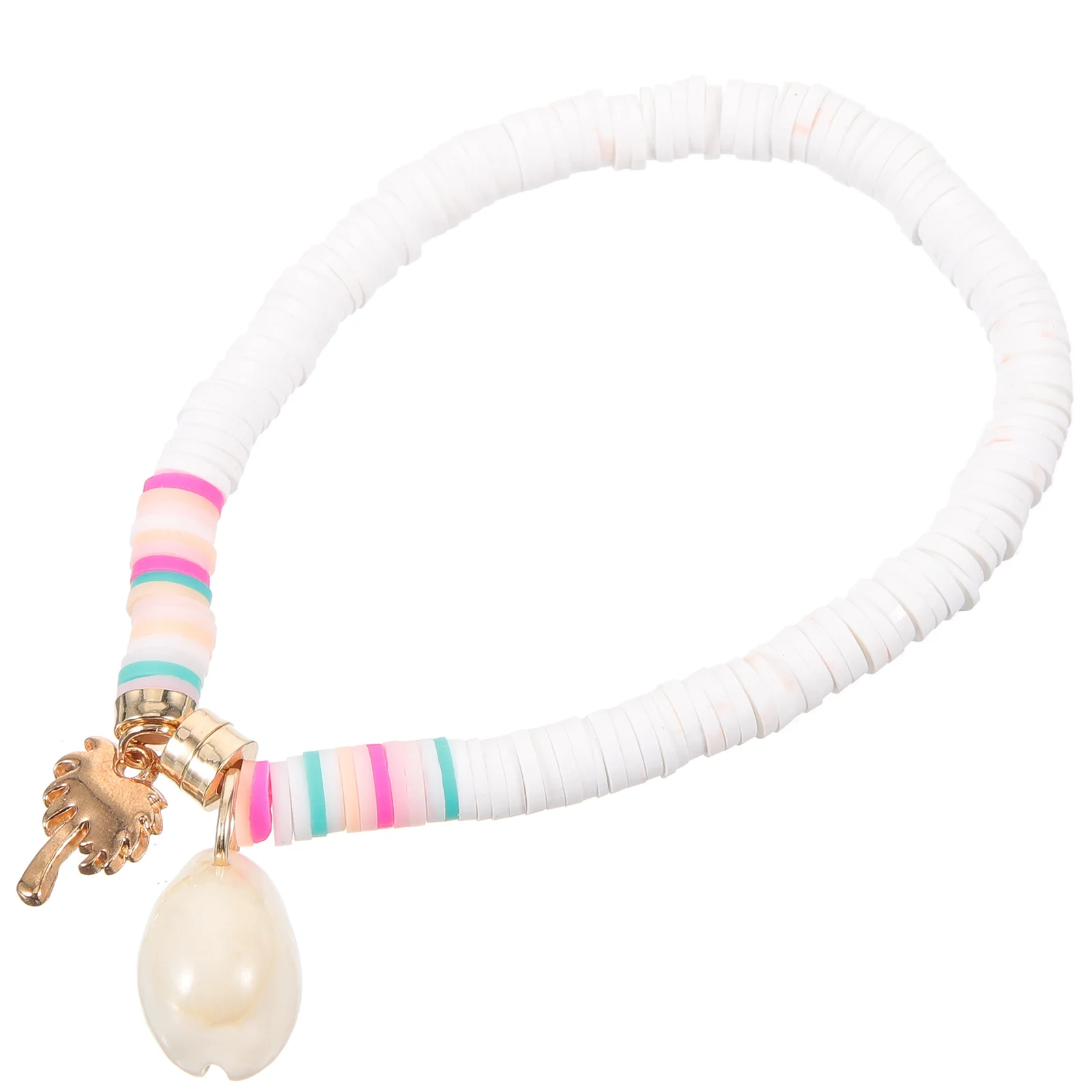 

White Shell Coconut Tree Anklet Women Beach Seashell Anklets Girls Ankle Bracelet Polymer Clay Jewelry Accessories