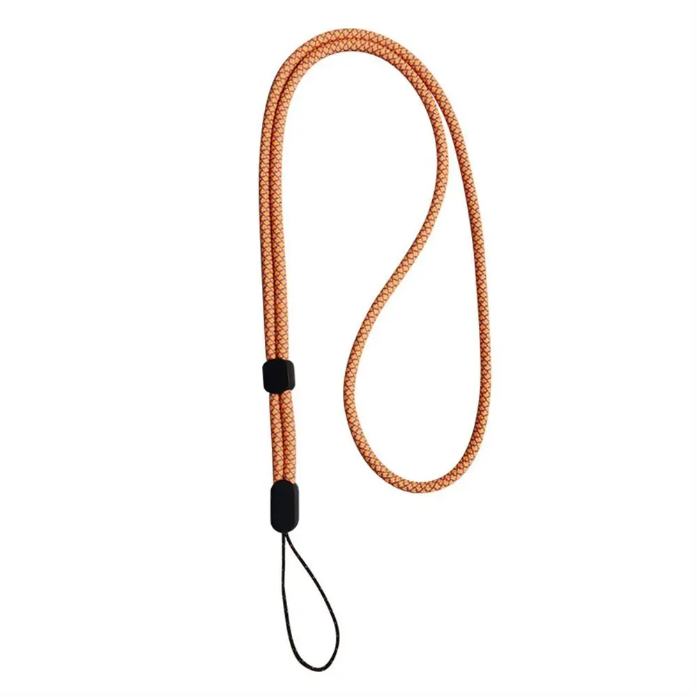 Fluorescerend lang telefoonkoord Verstelbaar ophangkoord Mobiele telefoonriem Nylon nekhangende mobiele telefoonketting Telefoonhoesje