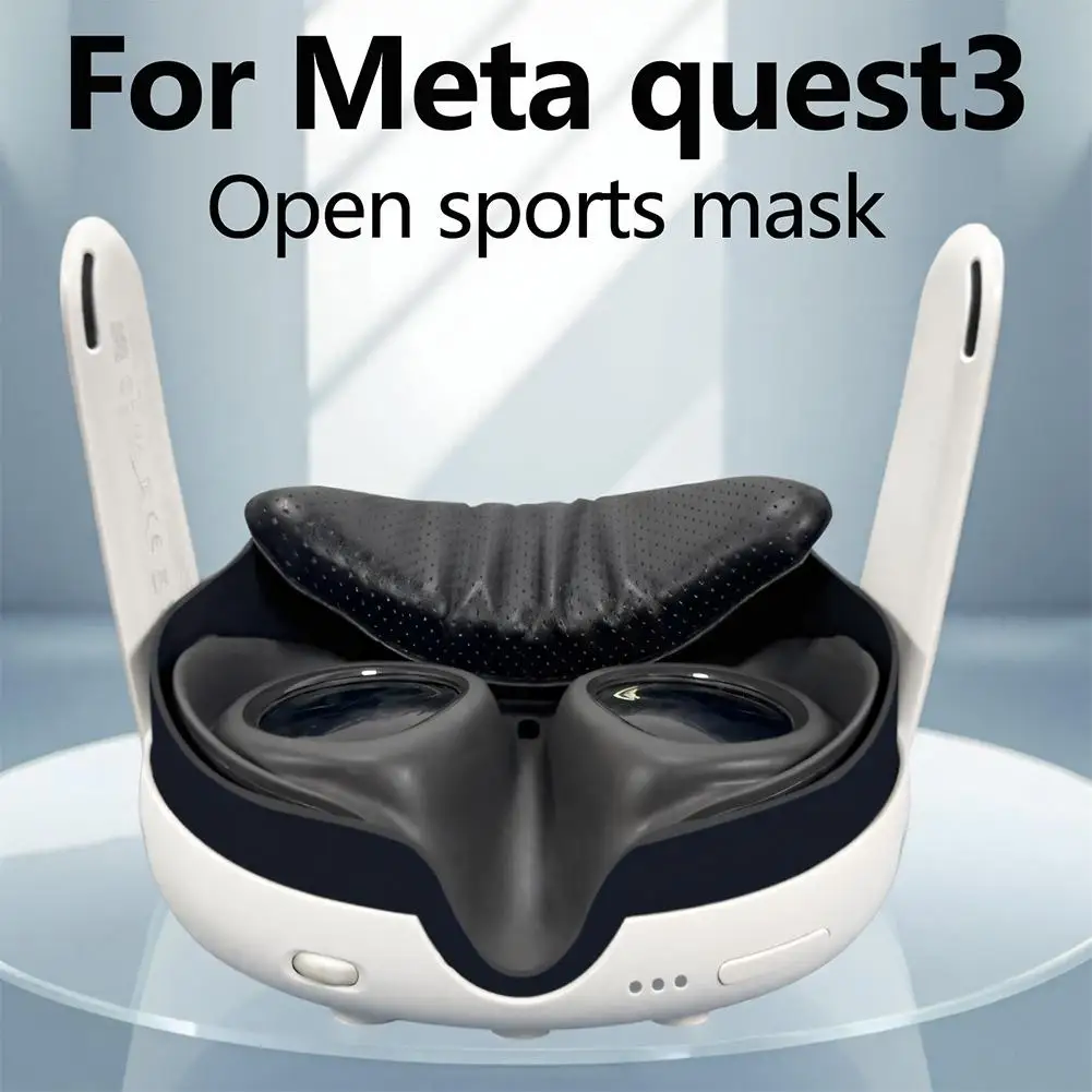 Face Cover Pad for Oculus Quest 3 PU Leather Soft Breathable Foam Cushion For Meta Quest 3 Decompression Relief Accessory