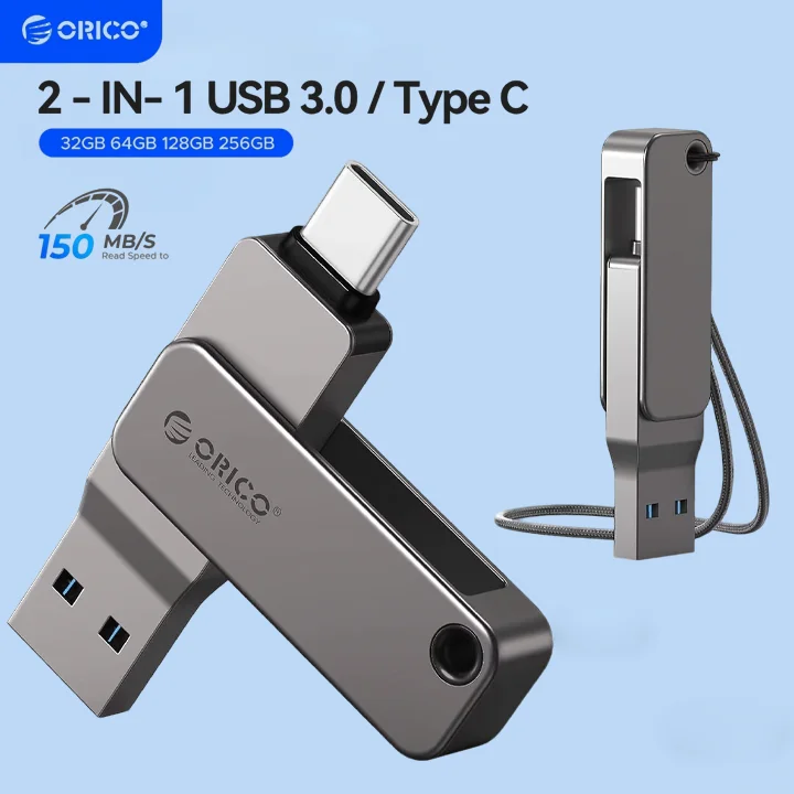 

ORICO Dual Slim USB Flash Drive USB-C & USB-A Pendrive 32GB 64GB 128GB 256G High Speed For Mobile Laptop PC iPhone 15/16/17