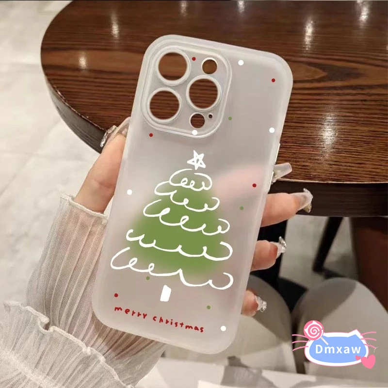 ل iQOO Z10 Z9 توربو توربو + Z7 Z6 برو لايت Z10x Z9x Z8 Z8x Z7 Z7x Z1 جراب هاتف متدرج شجرة عيد ميلاد سعيد غطاء لطيف