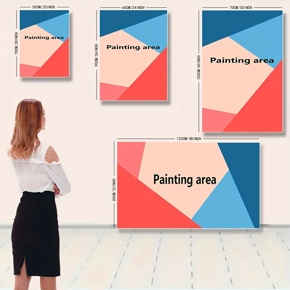 فن قماش الخيول المجردة المرسومة يدويًا - ديكور حائط بدون إطار لغرفة المعيشة أو غرفة النوم أو المكتب - طراز شمالي حديث