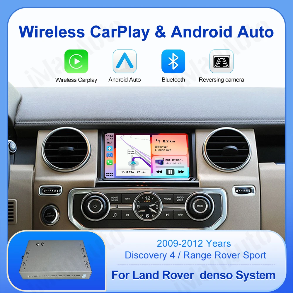 Wireless Carplay Android Auto Module for Range Rover / Land Rover Discovery 4 2009-2012 Denso Multimedia Navigation Plug&Play