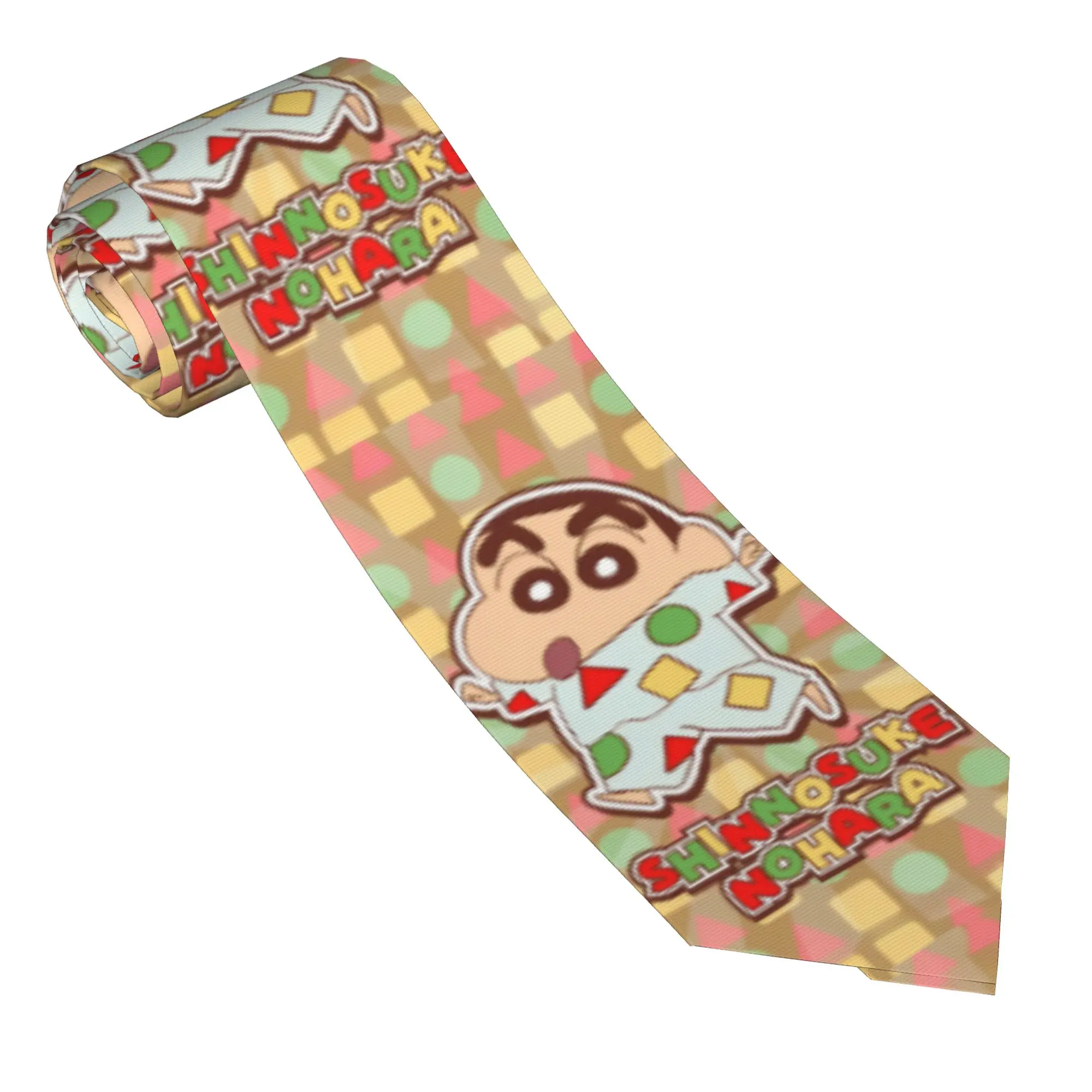 Manga Comedy Crayon ShinChan Necktie 8 cm Silk Classic Neck Ties Funny for Mens Daily Wear Gravatas Wedding Accessories Business