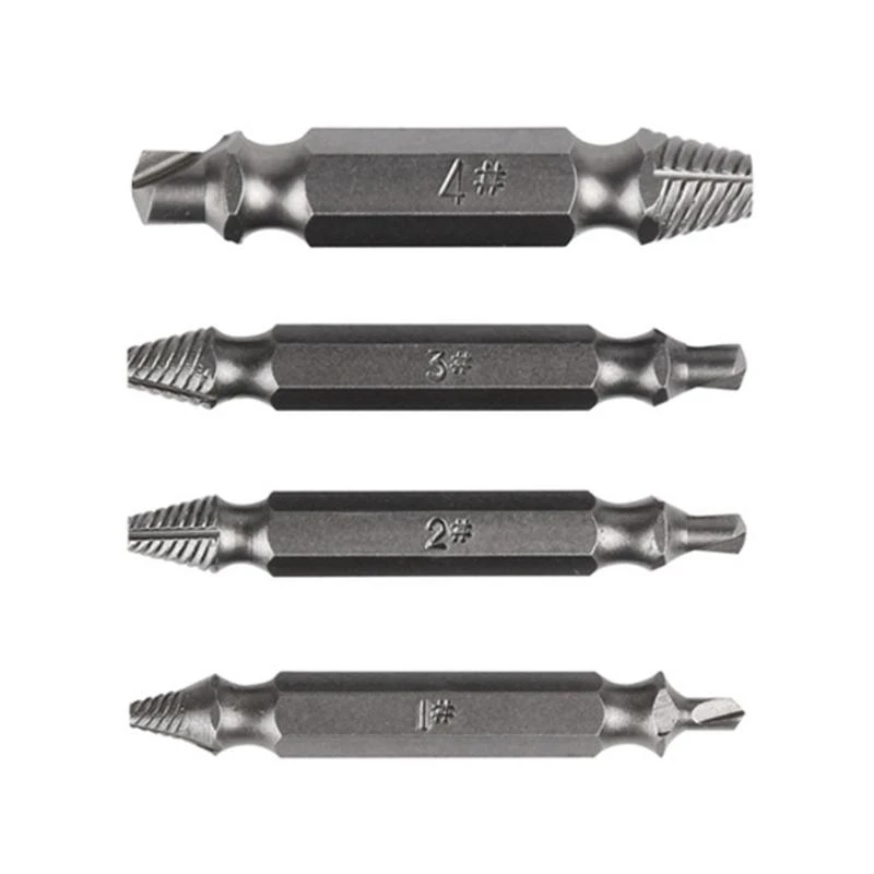  4 Pieces Broken Bolt Screw Extractor for Daily Home Maintenance High Hardness
