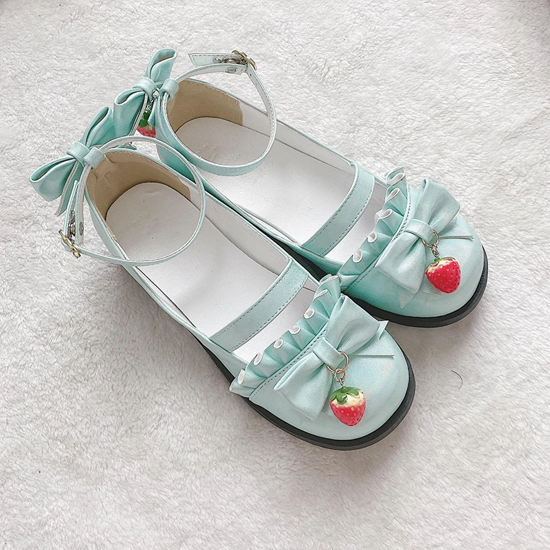 

Sweet Lolita Japanese Shoes Kawaii Girl Round Head Flat Heel Shoes Shallow Mouth Kawaii Shoes Cosplay Loli Daily Shoes Cos