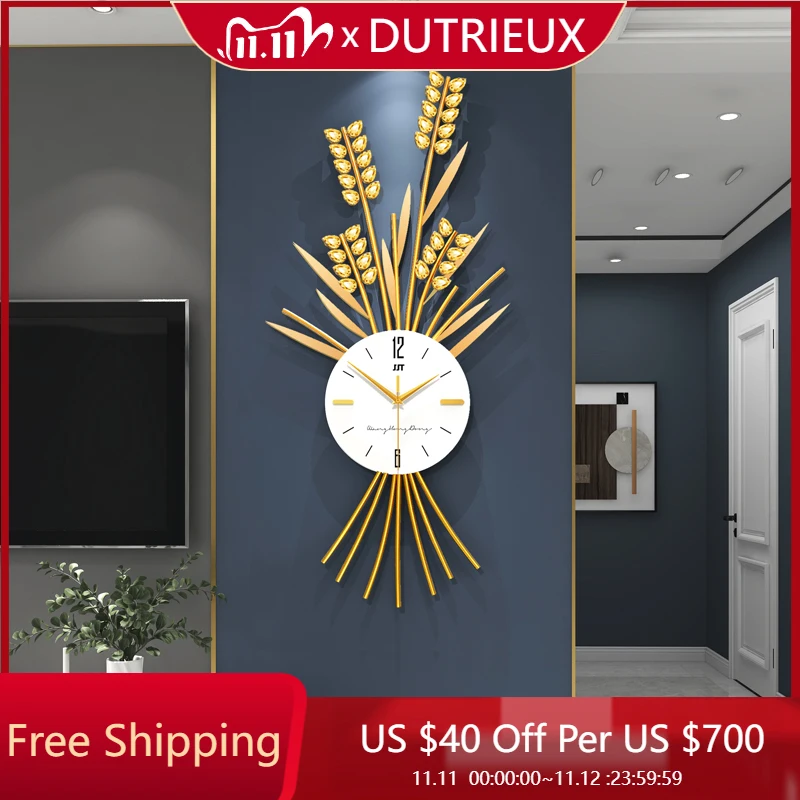 

Living Room Art Mural Clock Wall Luxury Big Size Interior Modern Cute Aesthetic Wall Watch Nordic Horloge Ornaments Home Decor