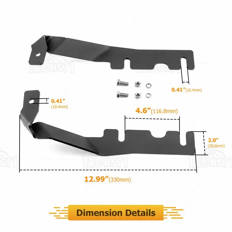 For 2019-2024 2022 2023 Dodge Ram 1500 - Hood Hinge LED Light Pod Mounting Brackets