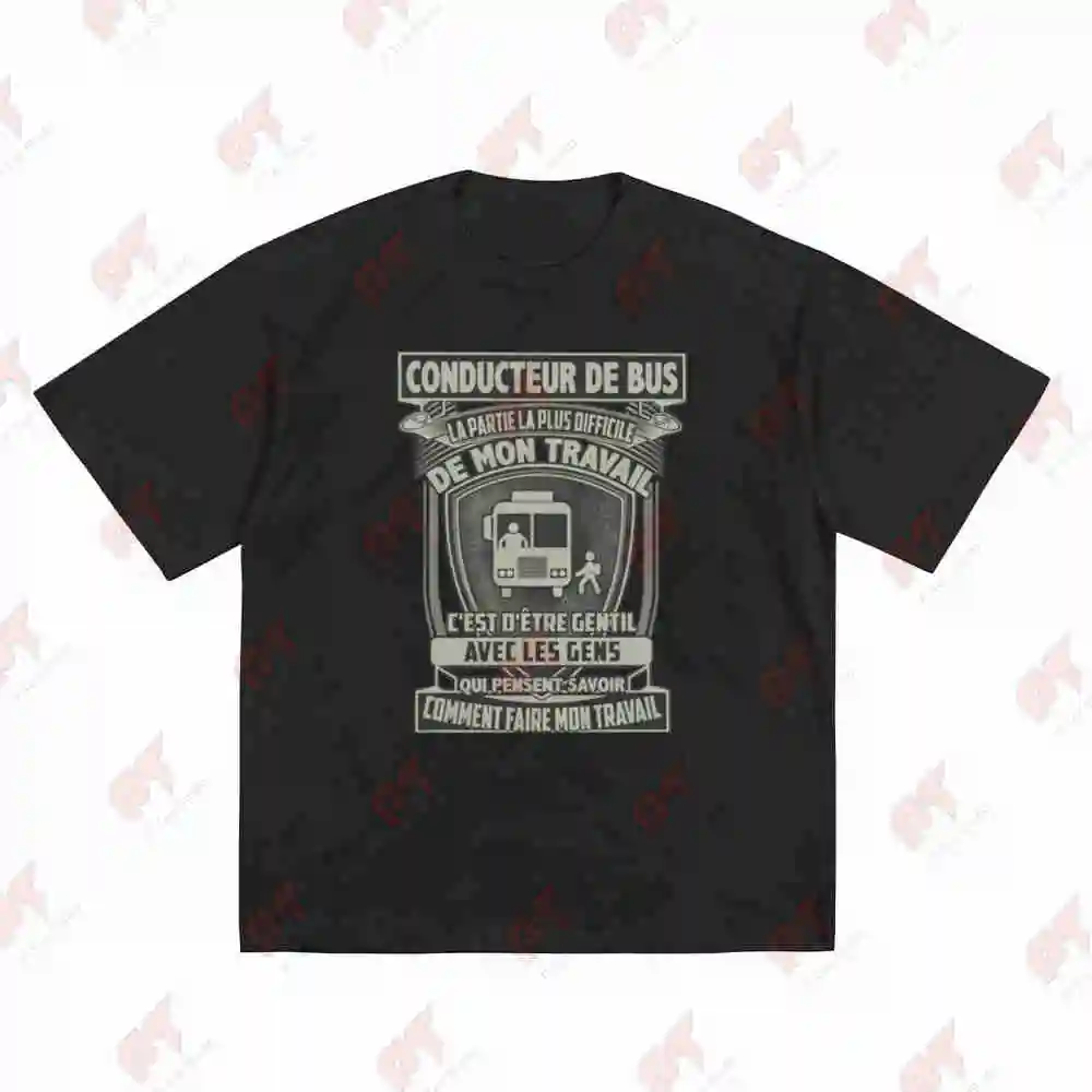 Bus Driver Back Printed Short Sleeve Tee 100% Cotton T-Shirt
