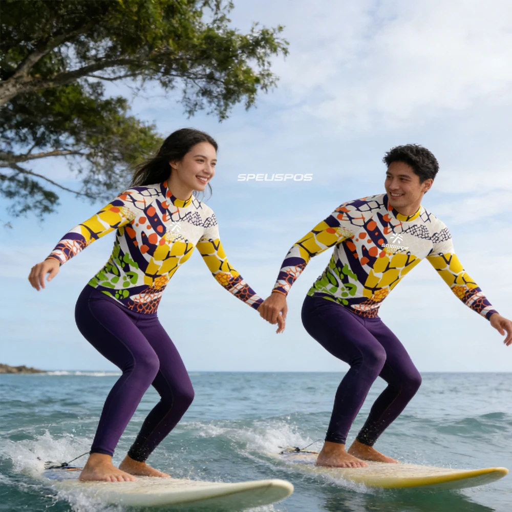 Rash Guard Long Sleeve Women's and Men's Beachwear Luxury Surfing Clothing High Quality Surf Swimming Top for Tour Water Sport
