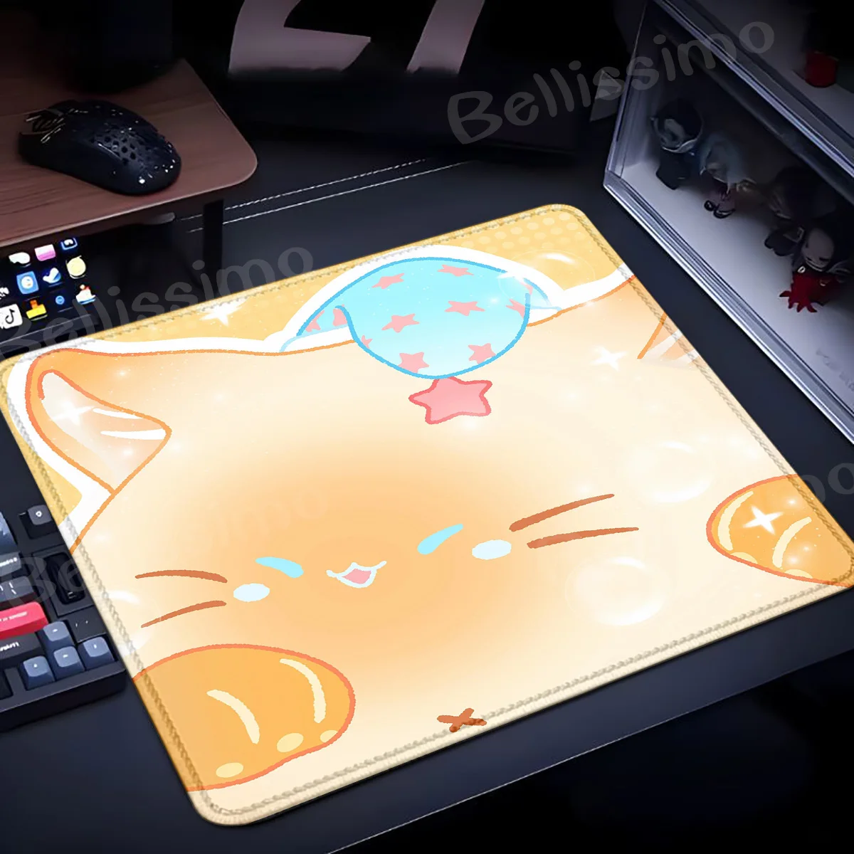 Kawaii Kat Muismat Schattig Klein Kantoor Computerkast Bureaumat Xs Toetsenbord Muismat Antislip E-Sport Deskpad Laptop Kussen