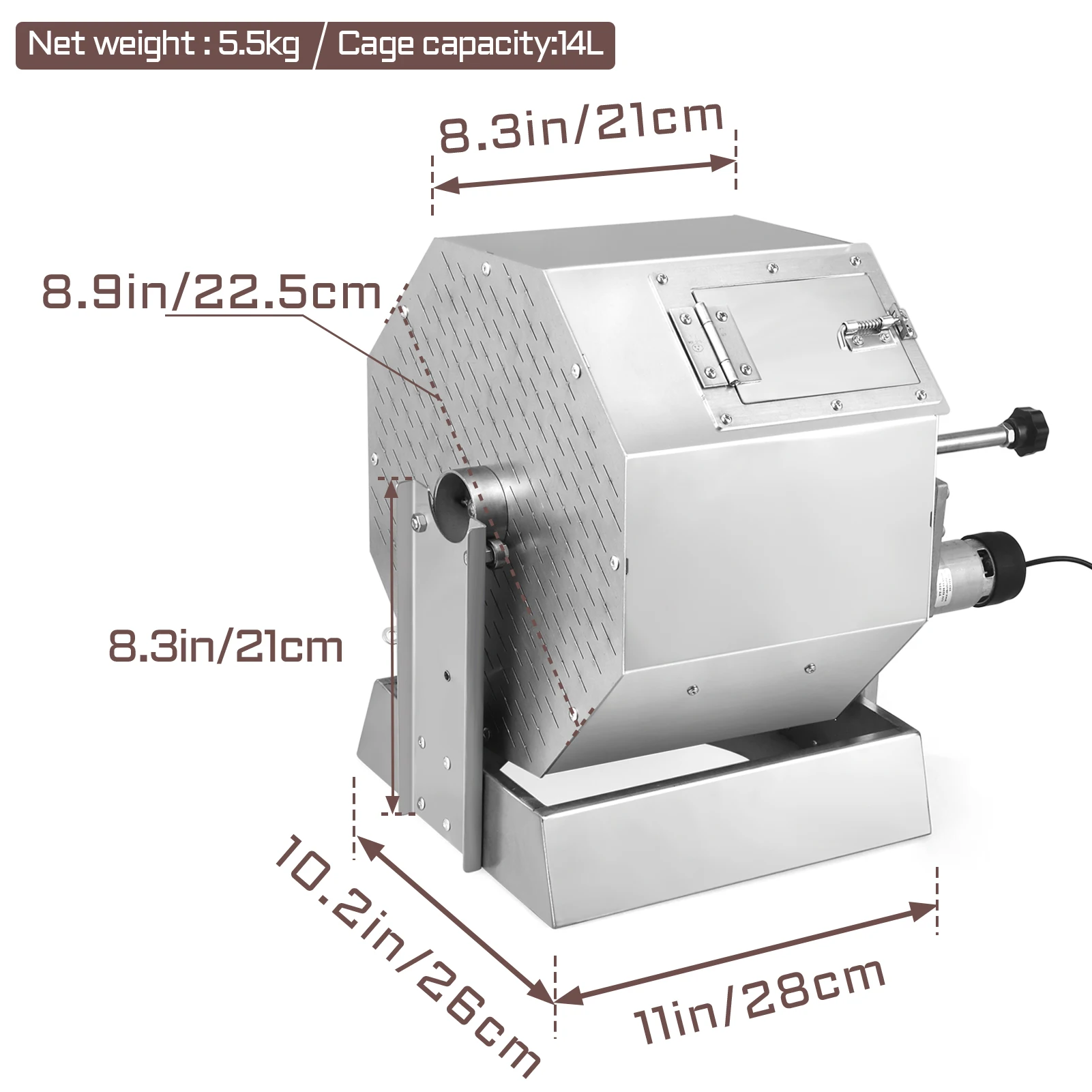 HD-14 Electric Coffee Beans Roasting Baking Machine 14L Capacity Fuel Gas Direct Fire Nuts Grain Soybean Beans Roaster