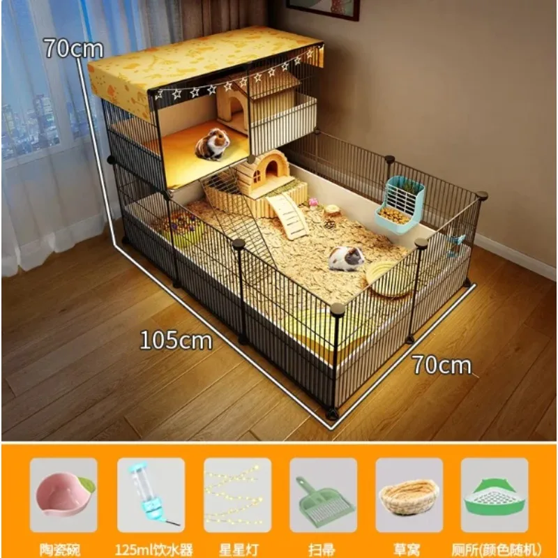 قفص خنزير غينيا فيلا خنزير غينيا مساحة كبيرة مجانية لتقوم بها بنفسك منزلية داخلية صغيرة لحفظ الحيوانات الأليفة السياج