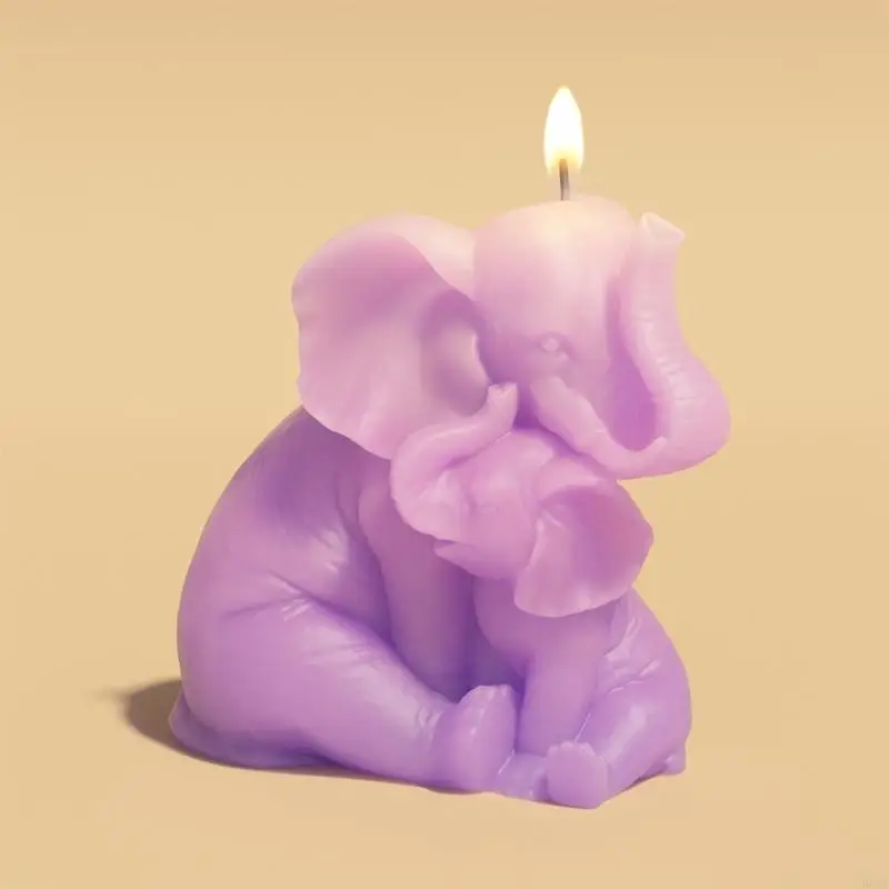 

R66A Elephant Mother and Son Silicone Molds Animal Silicone Molds Epoxy Resin Silicone Molds for Candle Soap Making