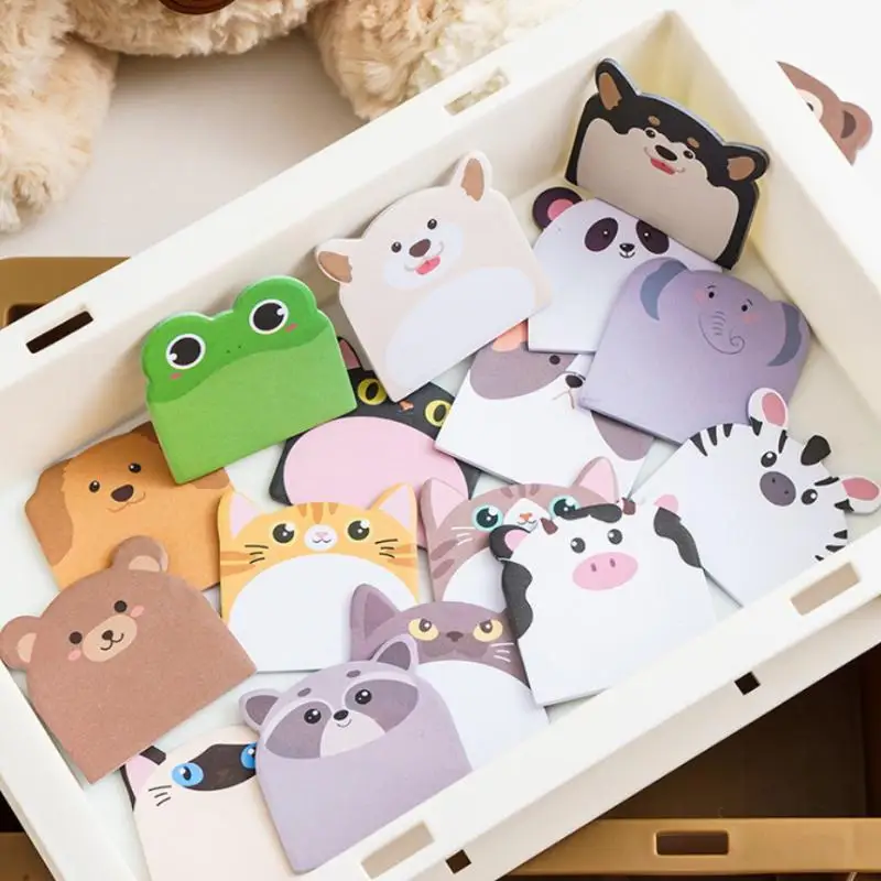240/960Sheets Cartoon Mini Animal Special-shaped Sticky Notes Office Simple Shape Creative Sticky Notes Cute Colorful Note Paper
