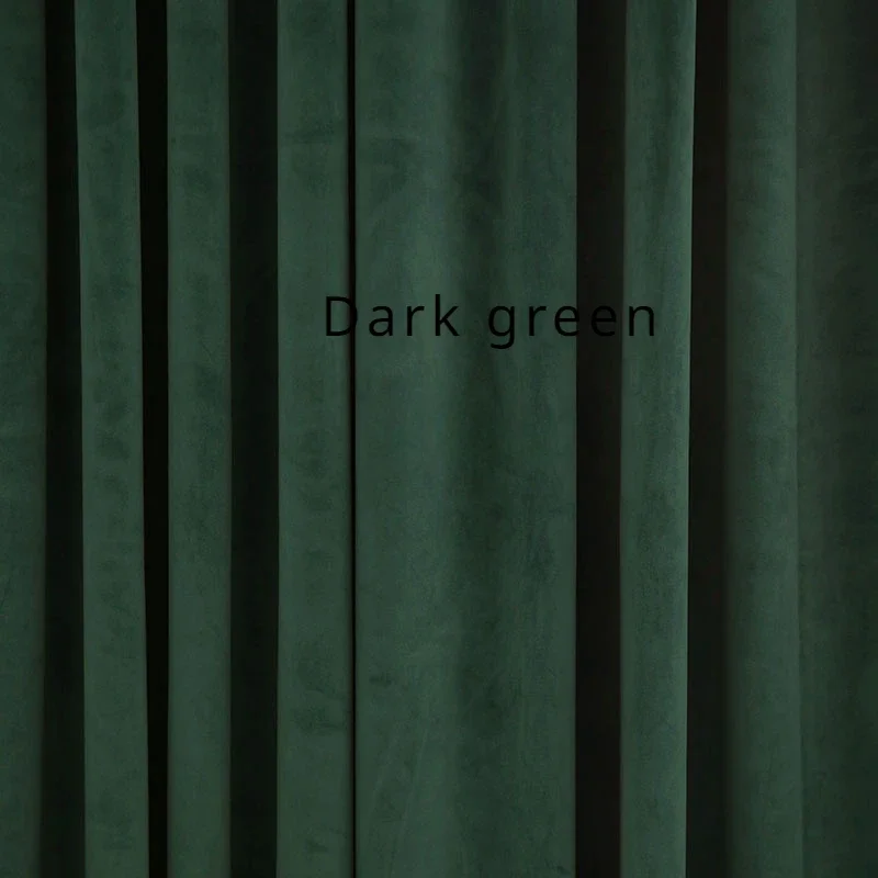 Modern Luxury Velvet Olive Green Shading Curtains for Living Room Bedroom Dining Nordic Window Drapes Custom Finished Product