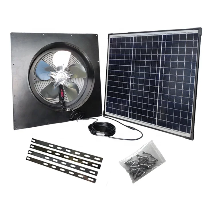 40W Solar Power Gable Attic Ventilation Fan Wall Mounted With Split Monocrystalline Solar Panel Extended Cables for House