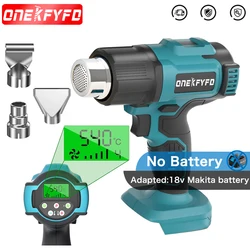 540℃ Temperature Adjustment Heat Gun LED Display Shrink Wrapping Tool 4 Gears Wind Speed Hot Air Gun for Makita 18V Battery