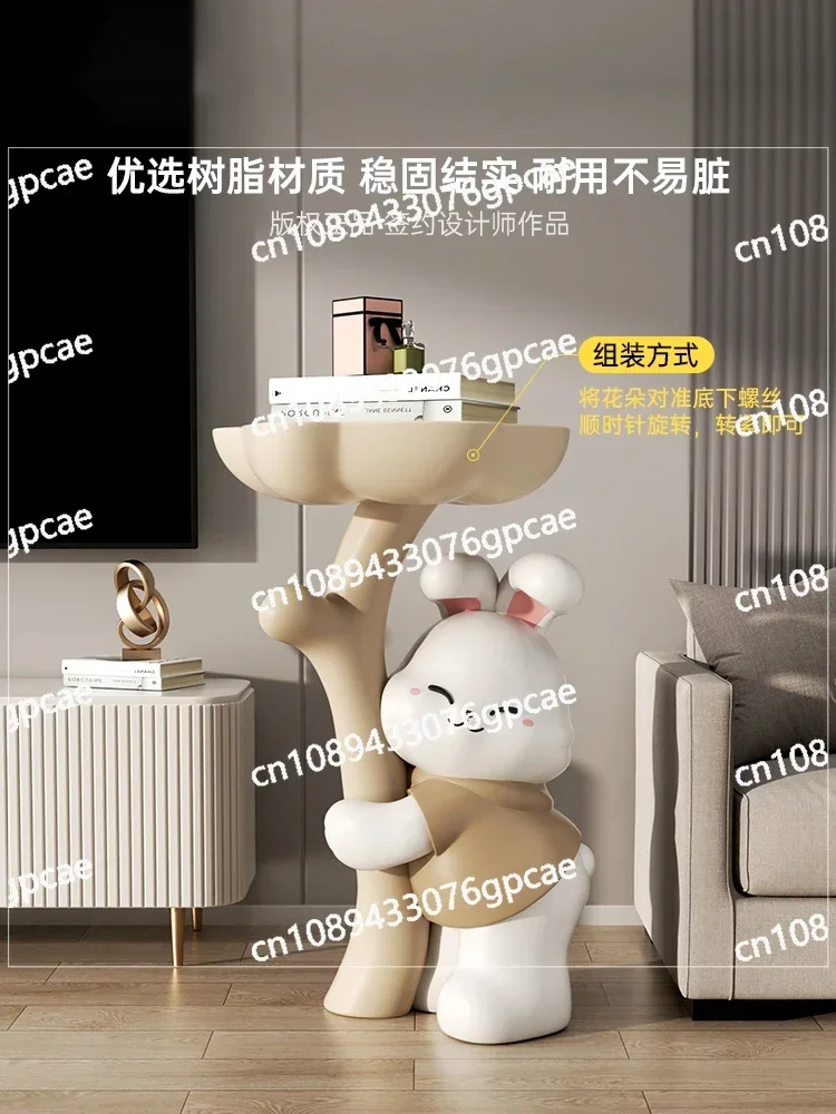 Rabbit Bear Side Table Floor Ornament Living Room TV Cabinet Sofa Coffee Table Bedside Table Home Decoration Housewarming Gifts